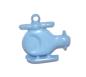 Preview: Bottone per bambini come elicottero in plastica blu 18 mm 0,71 inch